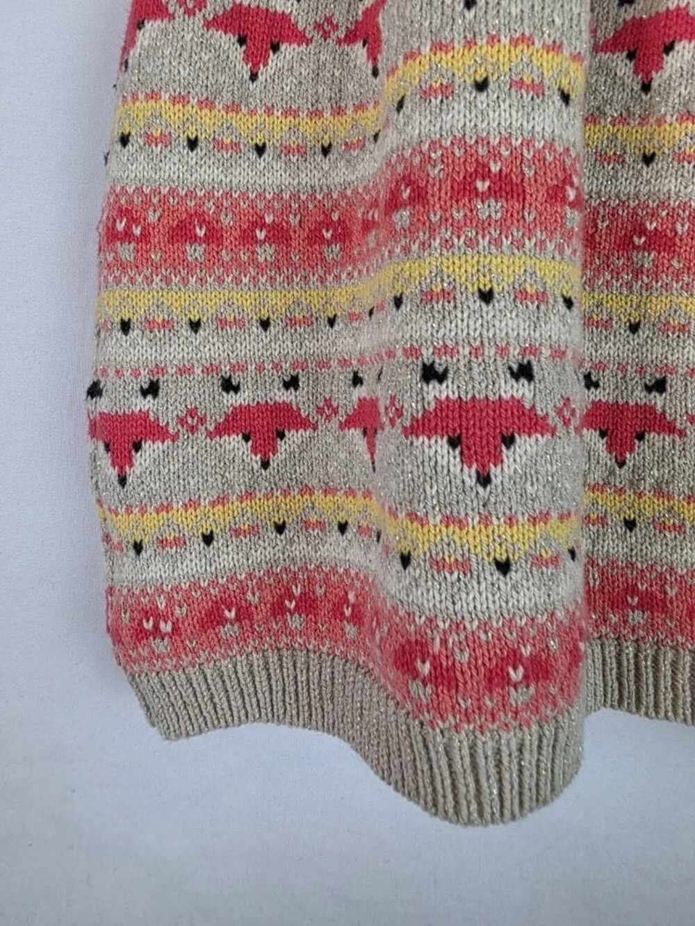 Cynthia Rowley Girl's 3 Piece Outfit Sz Medium 7-8 Gold Sweater Skirt Fox Purse